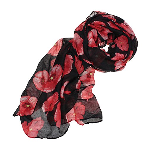 Men's & Women's Red Beach Print Satin Scarf - Soft Long Wrap Scarf for Hair, Neck, and Shoulders - Perfect for Beach Outings, Evening Wear, and Nighttime Hair Protection