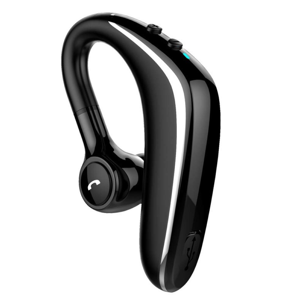 1Pc Heavy Duty Business Headset - 19H Playtime, Bluetooth 5.0 Wireless Earpiece with Noise Cancelling & Stereo Sound for iPhone/Samsung/Android (Black) - Perfect for Office Calls, Remote Work & Driving