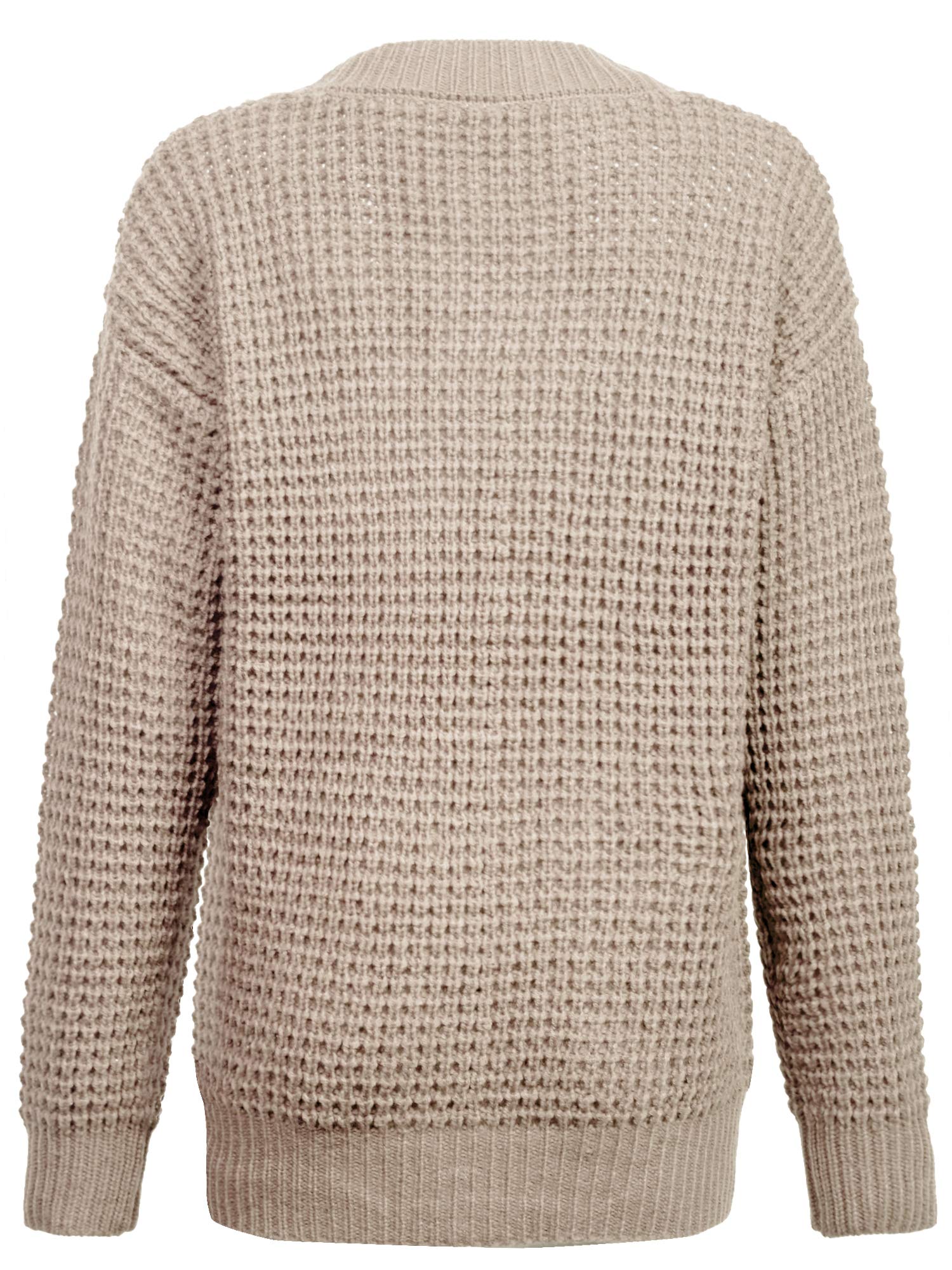 KOGMO Women's Waffle Knit Button Front Cardigan with Pockets - Cozy Fall Winter Sweater for Casual Outfits & Office Wear