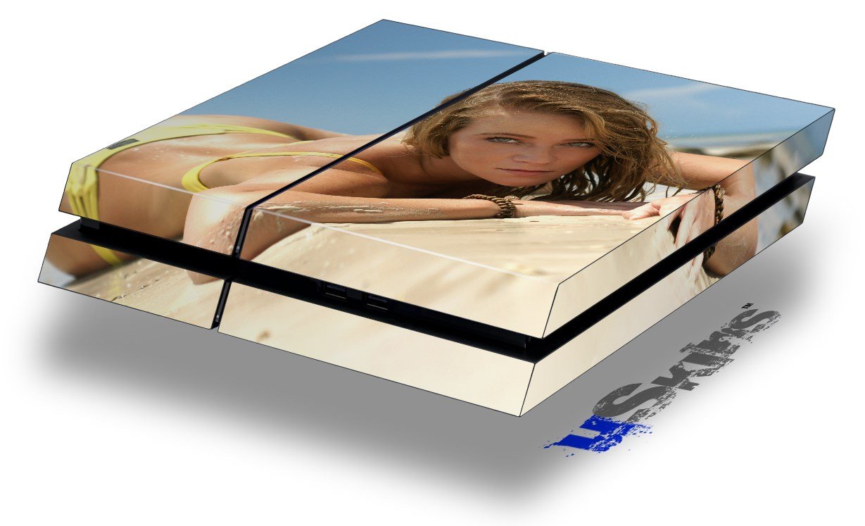 Kayla DeLancey Yellow Bikini 46 - Decal Style Skin for Original PS4 Gaming Console - Perfect for Gaming Setups, Themed Parties & Collector Displays