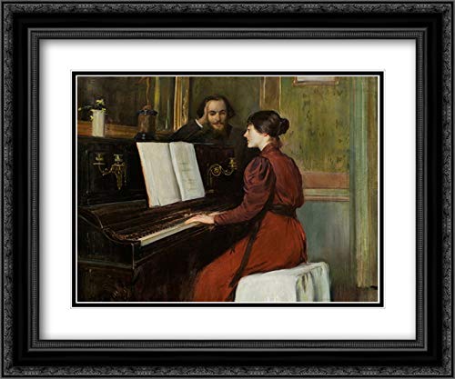 24x20 Black Ornate Frame with Double Matted Museum Art Print by Santiago Rusinol - Romantic Home Decor for Living Room, Bedroom & Office Wall Art