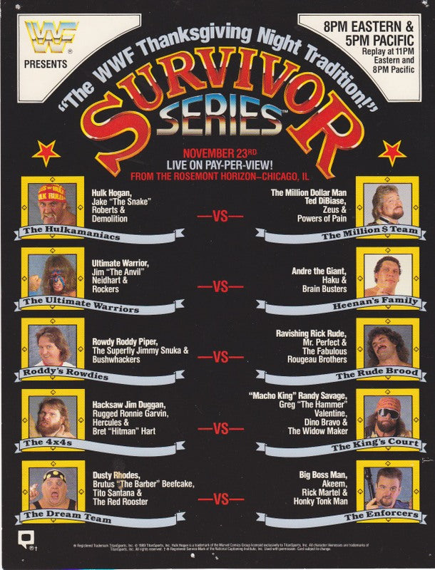 1989 Survivor Series WWE Wrestling Action Figure - Vintage Collectible for Fans & Display - Perfect for Home Decor, Office Display, and Wrestling Memorabilia Collections