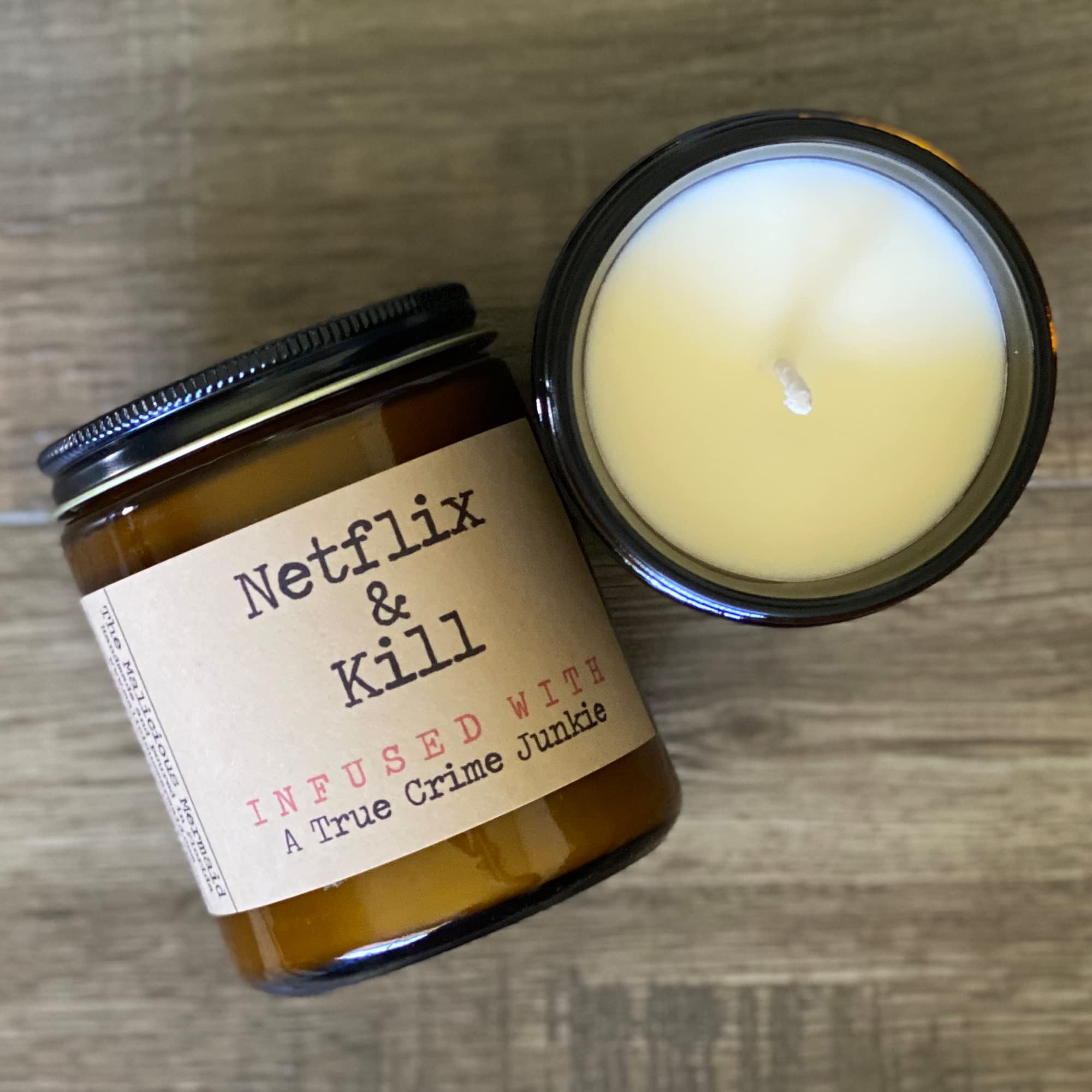 True Crime Scented Soy Candle in Amber Jar - Made in USA for Crime Junkies