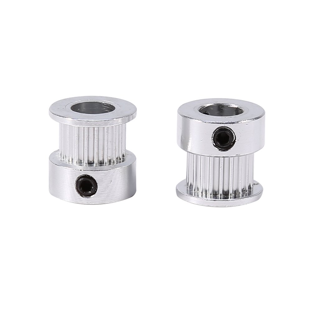 2Pcs Aluminum 20 Teeth 8mm Timing Belt Pulley Wheel for 3D Printer Parts - High Precision Alloy Gears for CNC Machines, DIY Projects & Robotics Applications