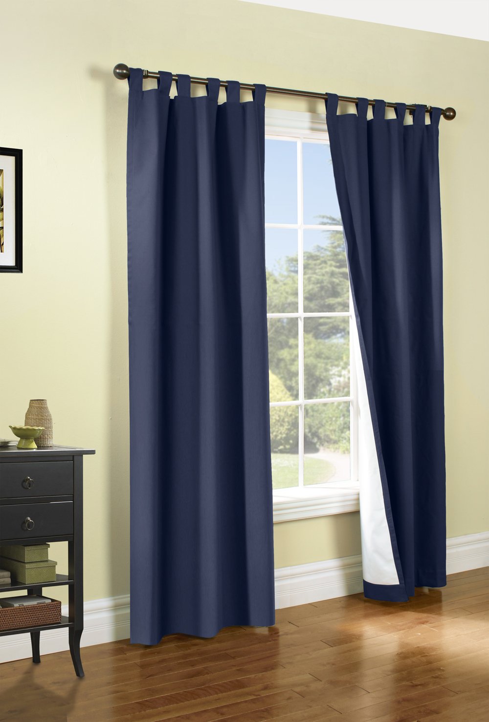 Energy Efficient Weathermate Tab Top Insulated Curtains Pair - Navy Blue 160