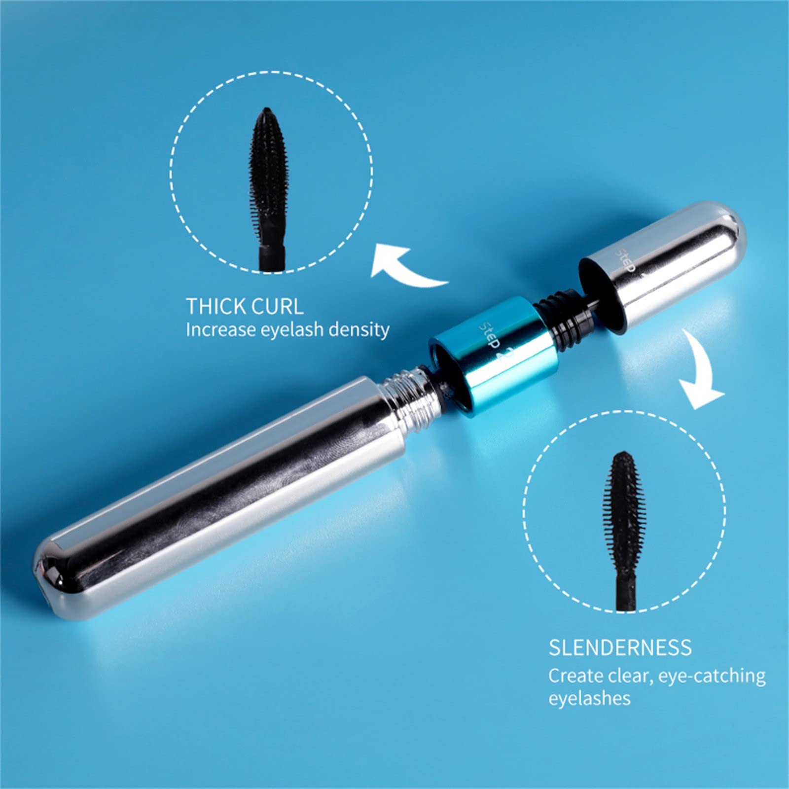 5X Longer 2-in-1 Waterproof Mascara for Natural Lengthening & Thickening - Long Lasting Lower Lash Mascara by Lash Cosmetics (Size A) | Perfect for Daily Wear, Special Occasions & Sensitive Eyes