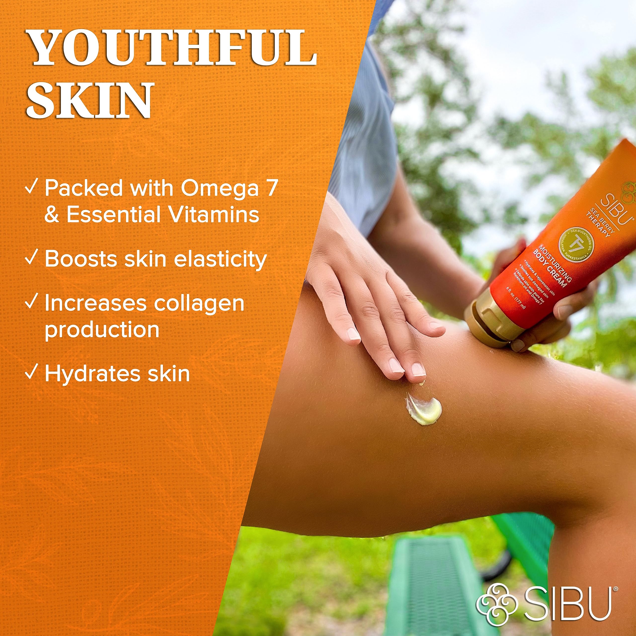 Premium Himalayan Sea Buckthorn Moisturizing Body Cream - 6oz Lightweight Hydrating Lotion for Dry Skin Repair & Protection | Daily Moisturizer for Face, Hands & Body Care