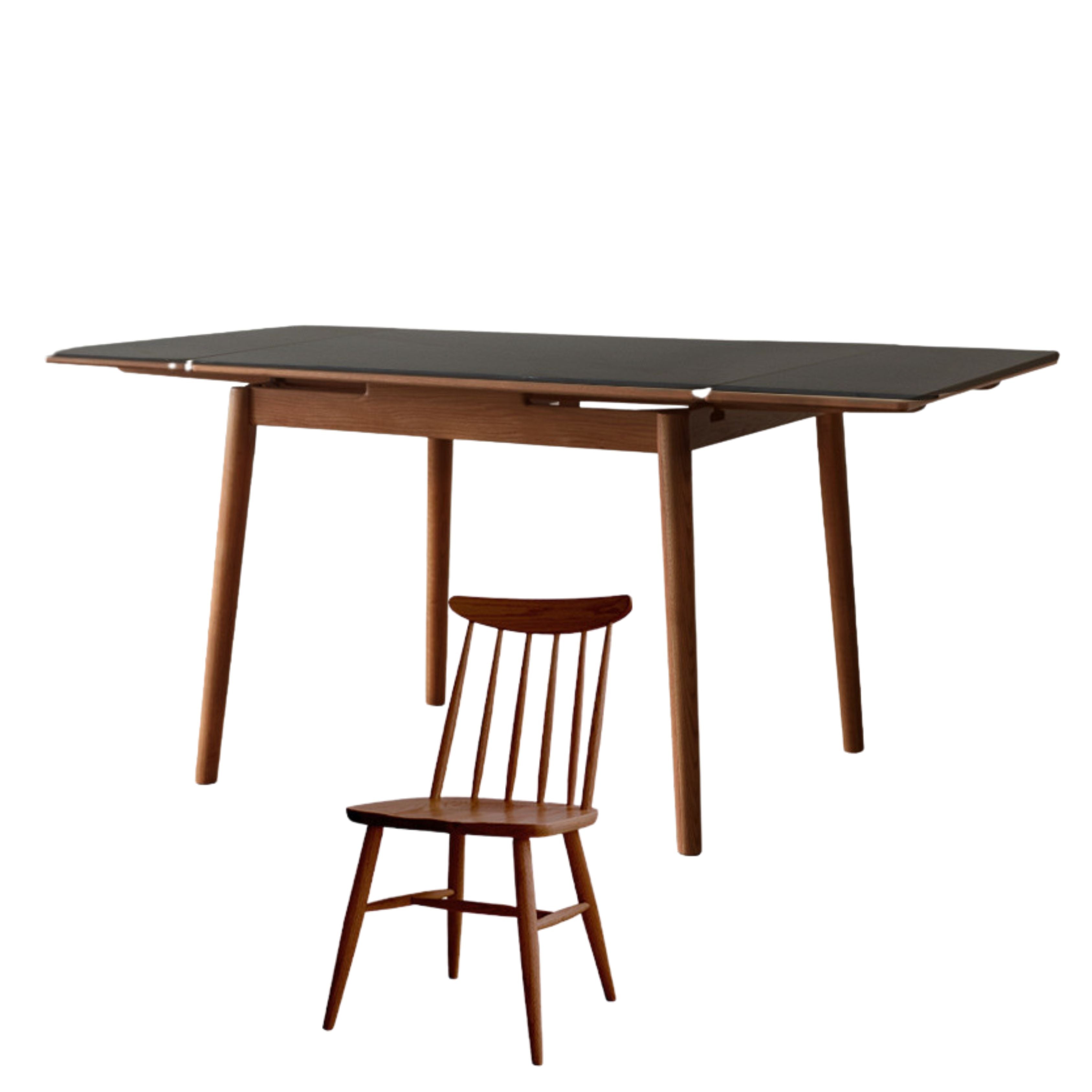 35.4-59x31.5x29.9 inch / 90-150x80x76.2 сm / Walnut color /one table + 4 chairs
