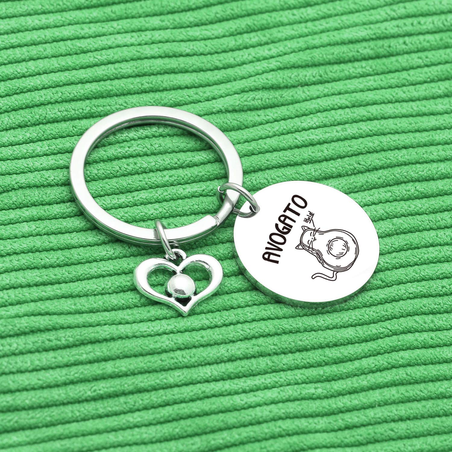 Avocado Cat Jewelry - Cute Guacamole Keychain for Cat Lovers | Vegan Gift for Avocadoholics | Perfect for Cat-Themed Parties, Gifts & Everyday Accessories