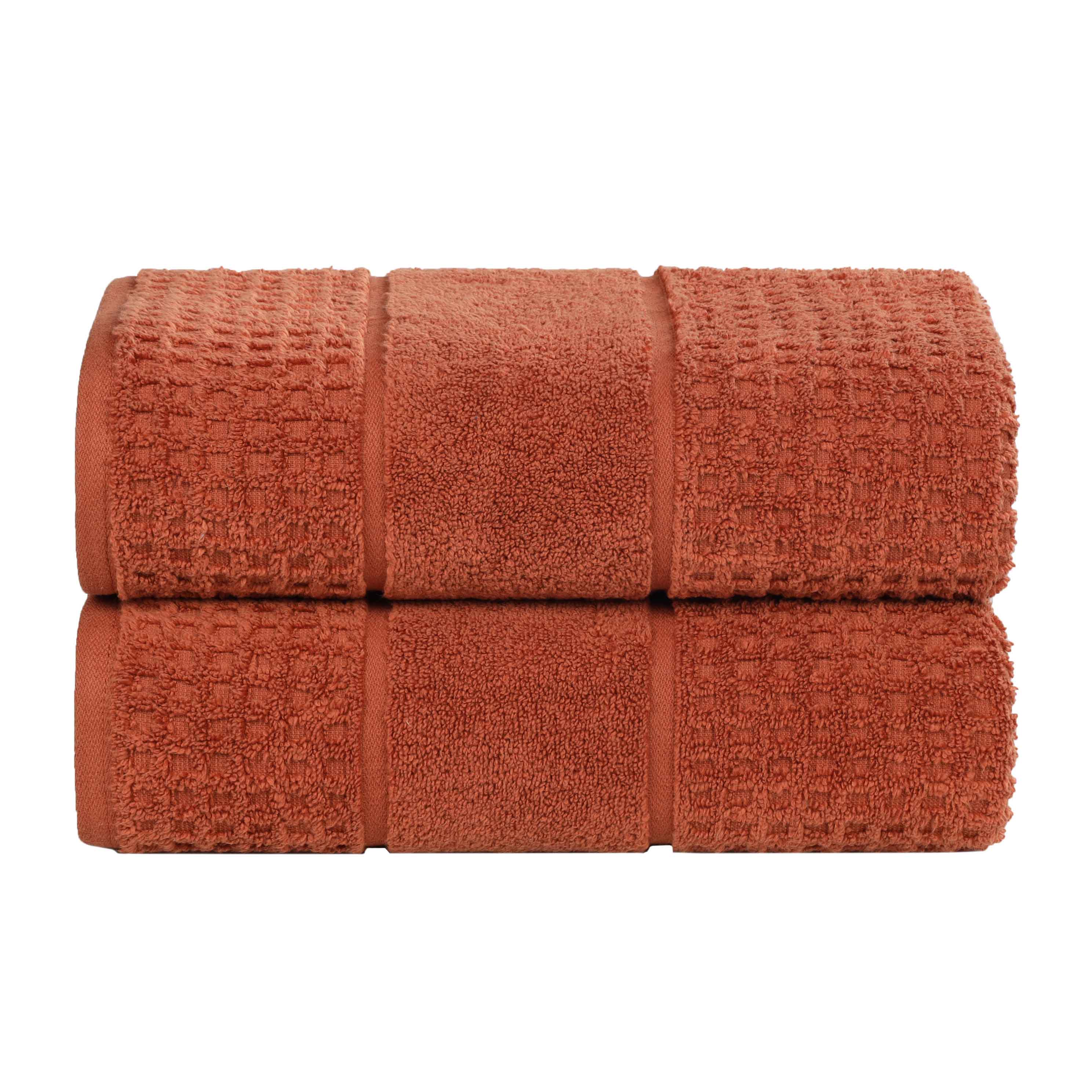 Premium Zero Twist Cotton Waffle Honeycomb Bath Towel Set of 2 - Ultra Soft & Highly Absorbent - Perfect for Spa, Bathroom & Luxury Hotel Use