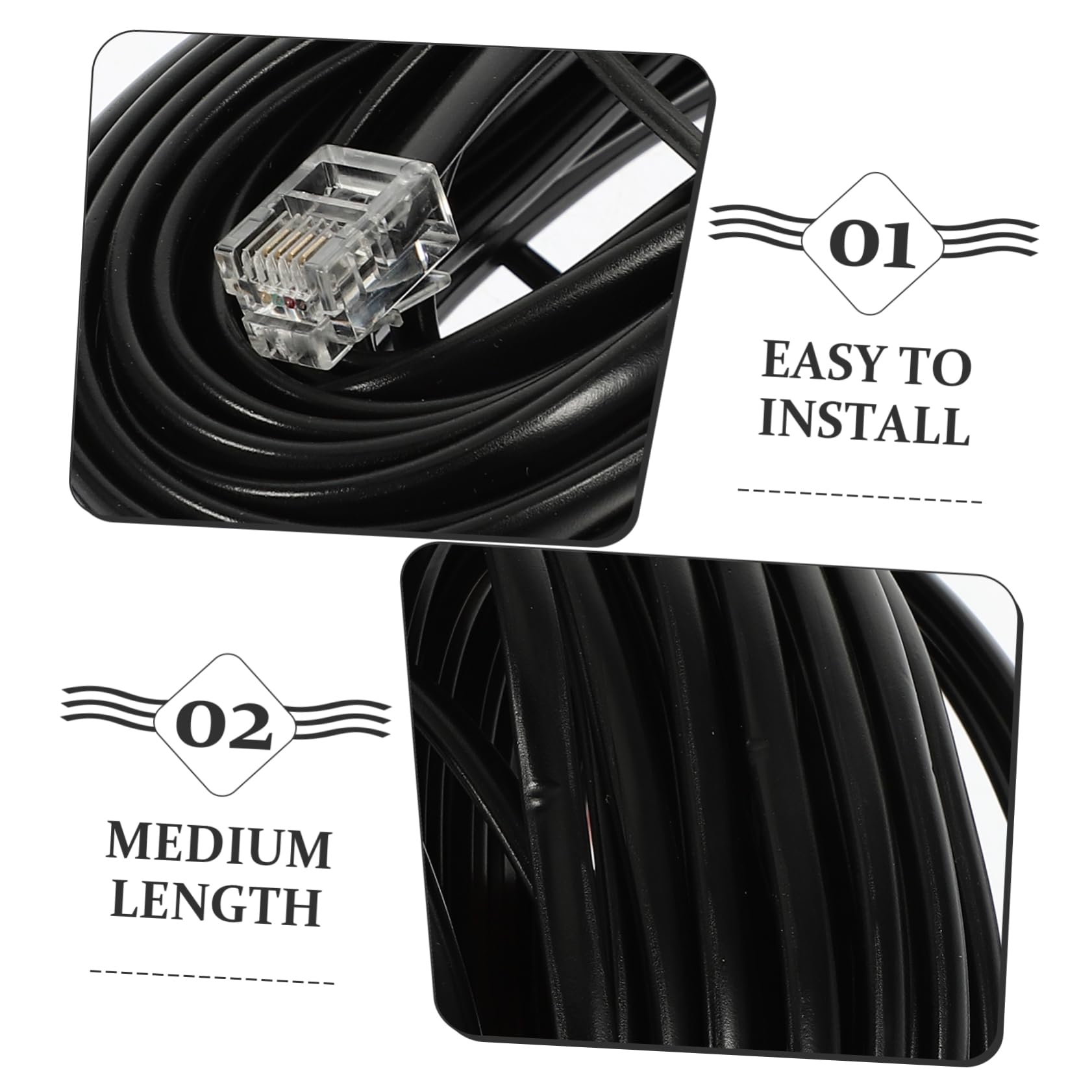 DOITOOL Landline Phone Jumper Cord - High-Quality Copper Telephone Wire for Home & Office Connectivity, Durable Phone Cable for Reliable Communication