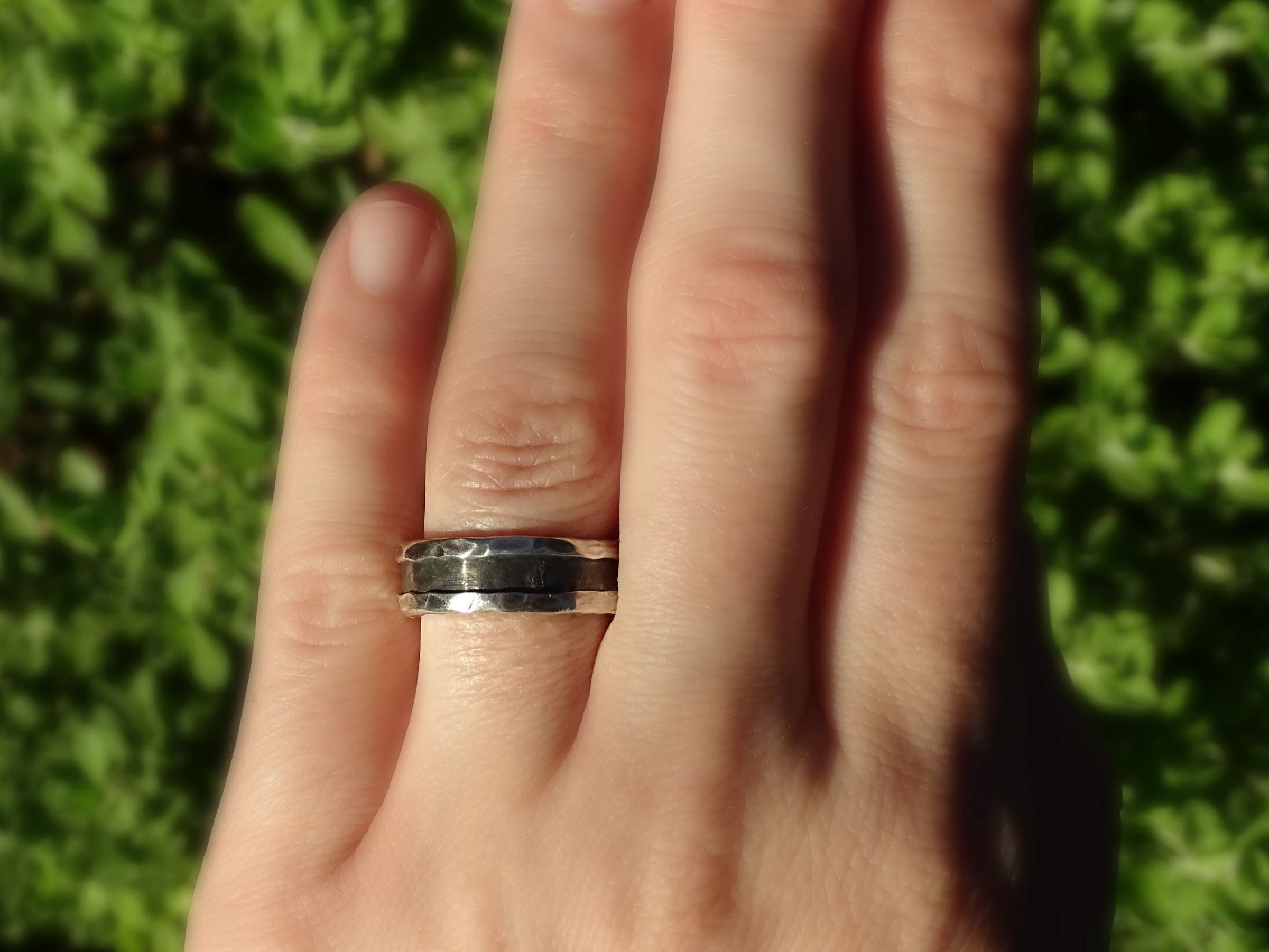 Viking Wedding Band in White Gold for Men - Durable Mens Gold Ring, Molten Gold Silver Engagement Ring, Perfect Anniversary Gift for Him - Ideal for Weddings, Engagements, and Special Occasions