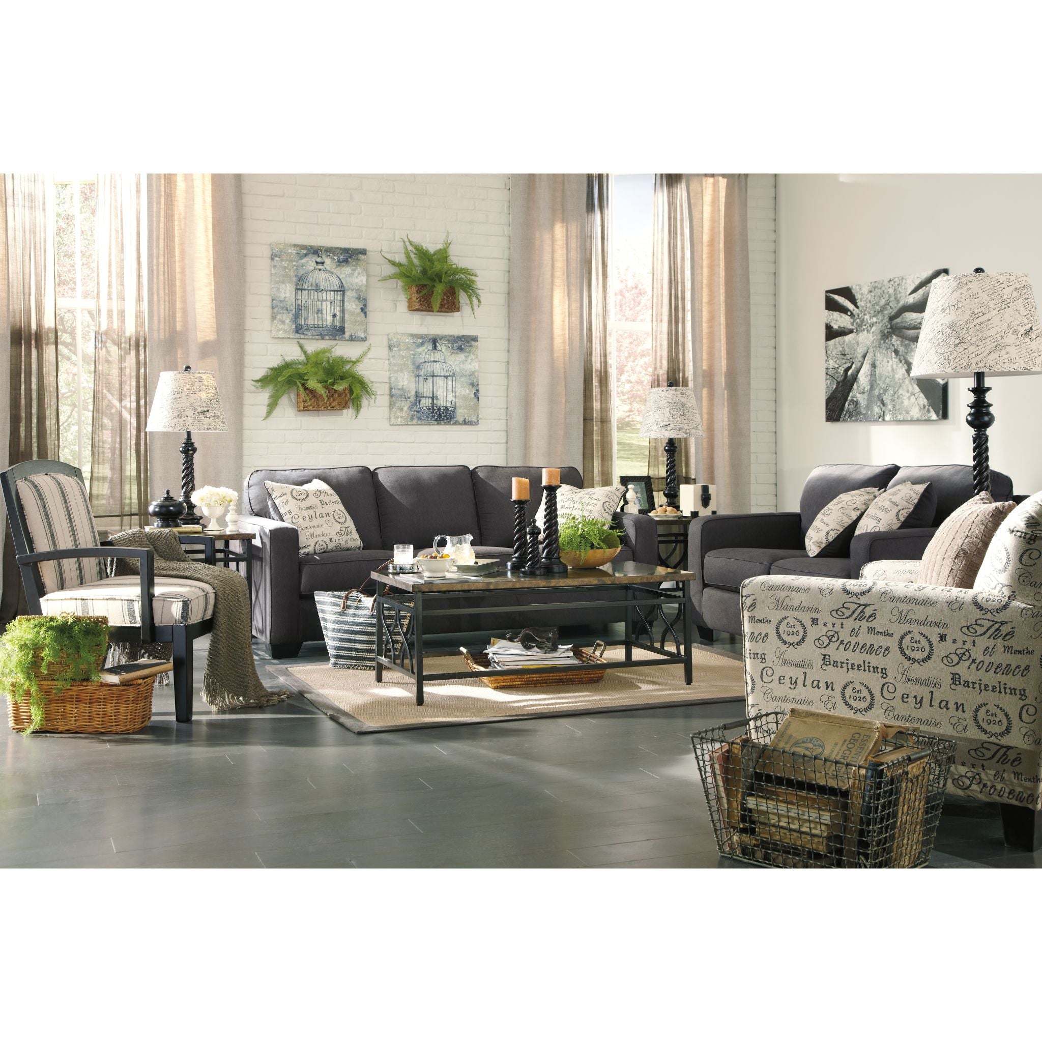 Alenya Loveseat Charcoal - Modern Sofa for Small Spaces | Perfect for Apartments, Living Rooms & Cozy Corners