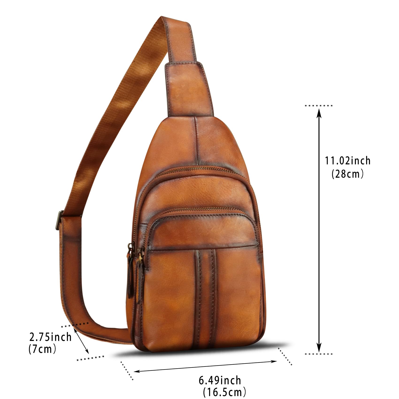 Genuine Leather Sling Bag for Women & Men - Real Leather Crossbody Backpack Purse - Perfect for Travel, Work & Everyday Use