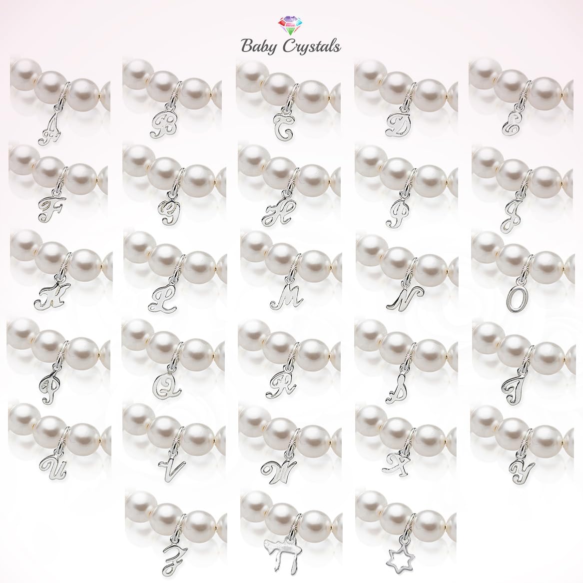 Custom Birthstone & Initial Bracelet for Kids, Girls, Women | Sterling Silver Personalized Jewelry Gift for Baby, Newborn, Toddler, Teen, Mother & Birthday Girl | Crystal Charm Bracelet for Everyday Wear, Special Occasions & Birthday Presents