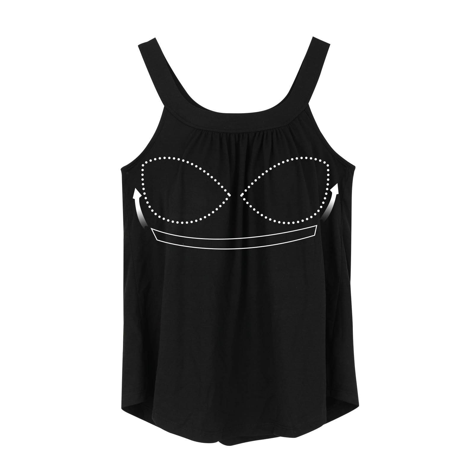 ANYFITTING Women's Built-in Bra Tank Top - Summer 2025 Trendy Flowy Loose Fit Halter Cami Casual Tops (Sizes S-3XL) | Perfect for Yoga, Beachwear & Everyday Comfort