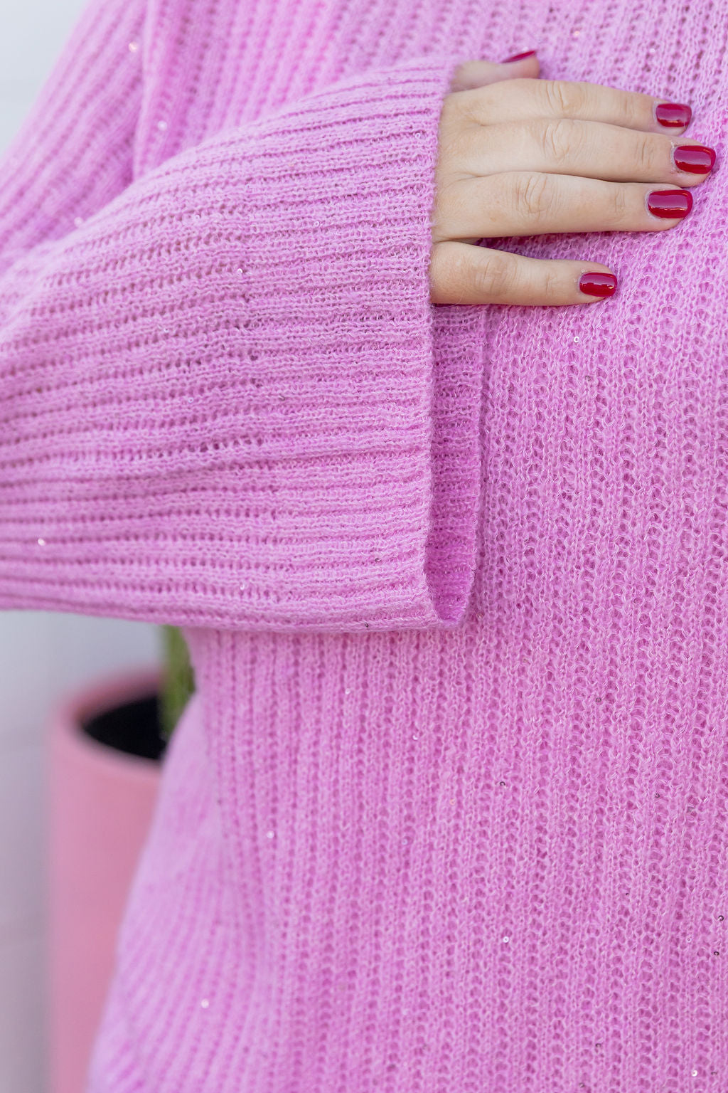 Regina Knit in Sherbet Sparkle - Women's Fashion Knitwear for Casual & Party Wear | Soft & Glittery Sweater for Date Nights & Holiday Outfits