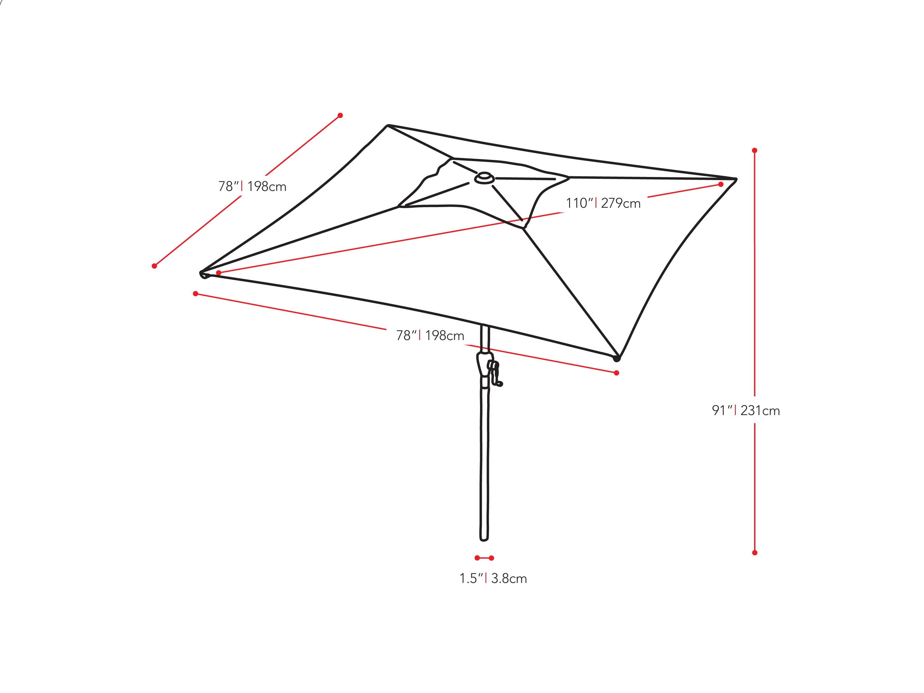 9ft Square Brown Patio Umbrella - Outdoor Sun Shade for Deck, Poolside, and Garden - Durable & Water-Resistant Canopy for Backyard, Restaurant, or Beach Use