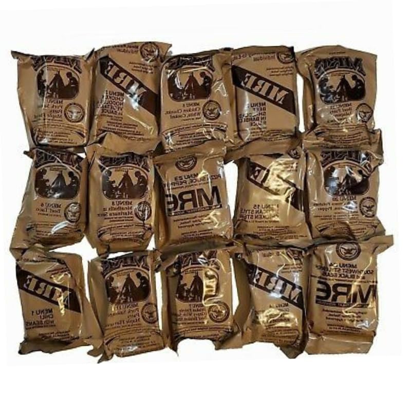 **Genuine US Military MRE Meals Ready to Eat - A & B Bundle Cases (2025-2026 Inspection) - Emergency Food Supply with Heater for Camping, Survival & Outdoor Adventures**