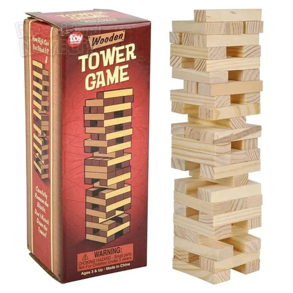 Premium 6-Piece Wooden Tower Stacking Game - Classic Family Board Game for Kids & Adults - Perfect for Parties, Game Nights & Indoor Fun