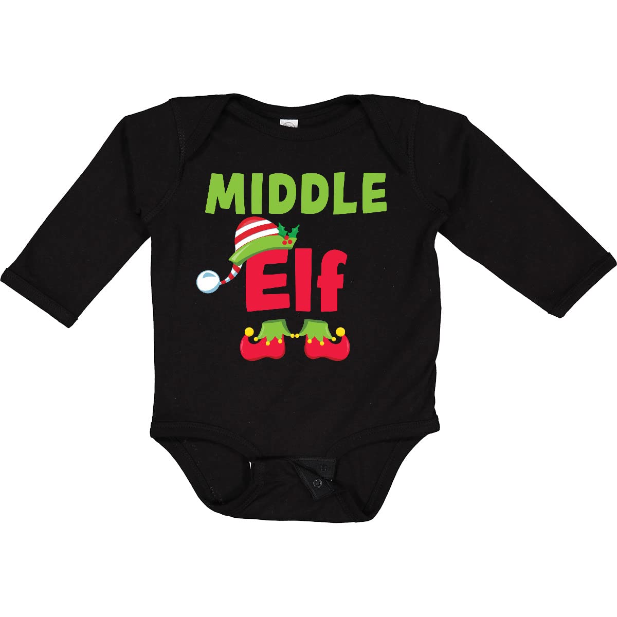 Inktastic Christmas Middle Elf Baby Long Sleeve Bodysuit - Festive Holiday Outfit for Infants, Newborn Photo Shoots & Family Gatherings