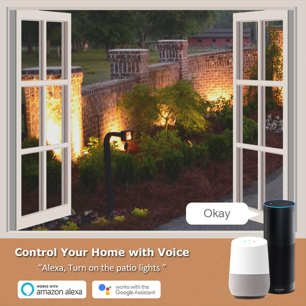 TESSAN Outdoor Smart Plug Waterproof - WiFi Smart Outlet with 3 Individual Sockets, Compatible with Alexa, Google Home & Echo, Remote Control via Smartphone App - Perfect for Patio Lights, Holiday Decorations & Pool Equipment