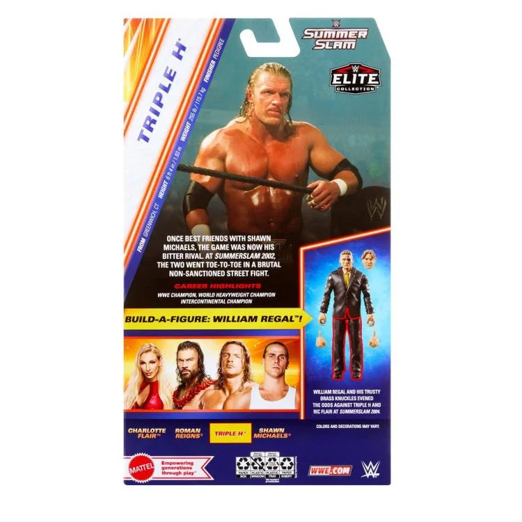 Triple H WWE Elite Collection SummerSlam Action Figure with William Regal Build-A-Figure | WWE Wrestling Toys for Collectors & Fans | Perfect for Display, Play & WWE Memorabilia Collections