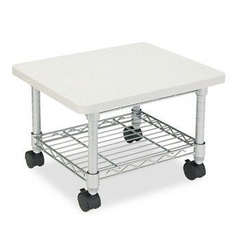 Safco Under Desk Printer and Fax Stand - Heavy Duty Steel Frame, Adjustable Height, Space-Saving Design (Pack of 2) - Perfect for Home Office, Small Business, and Workspace Organization