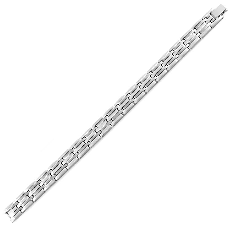 Stainless Steel Bricks Link Bracelet for Men & Women - Durable Fashion Jewelry for Everyday Wear, Gifts & Special Occasions