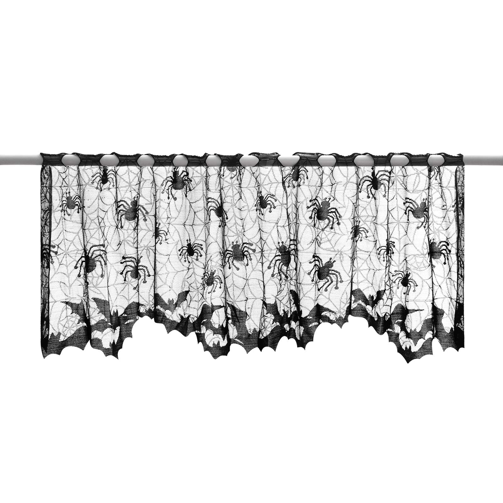 Spider Web Halloween Curtain 60x20 Inch - Window & Fireplace Decor