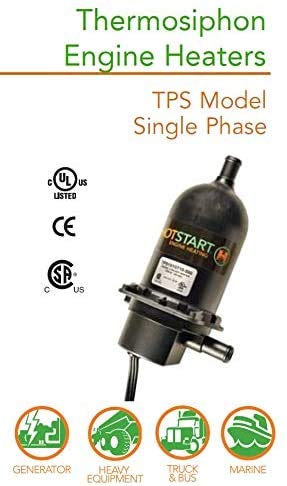HOTSTART TPS151GT12-000 Engine Heater Kit with 5FT Hose & Mounting Hardware - Complete Diesel Engine Preheater Set for Trucks, Boats, Heavy Equipment in Cold Weather