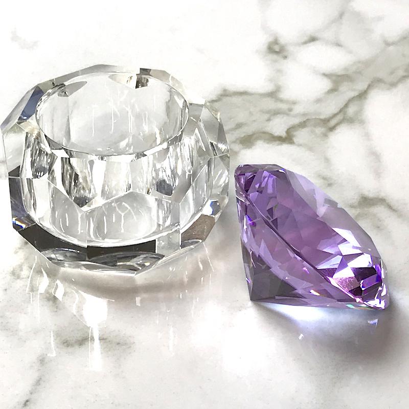 Premium 50ml Crystal Glass Jar with Diamond-Cut Stone - Perfect for Essential Oils, Perfume, and DIY Beauty Storage