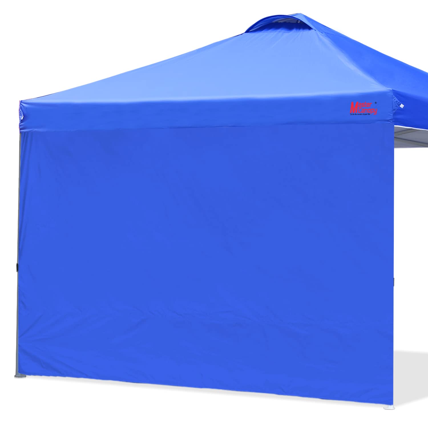 MASTERCANOPY 10'x10' Durable Pop-Up Canopy Tent with Sidewall - Blue Outdoor Instant Shelter for Camping, Beach, Picnic & Backyard Parties