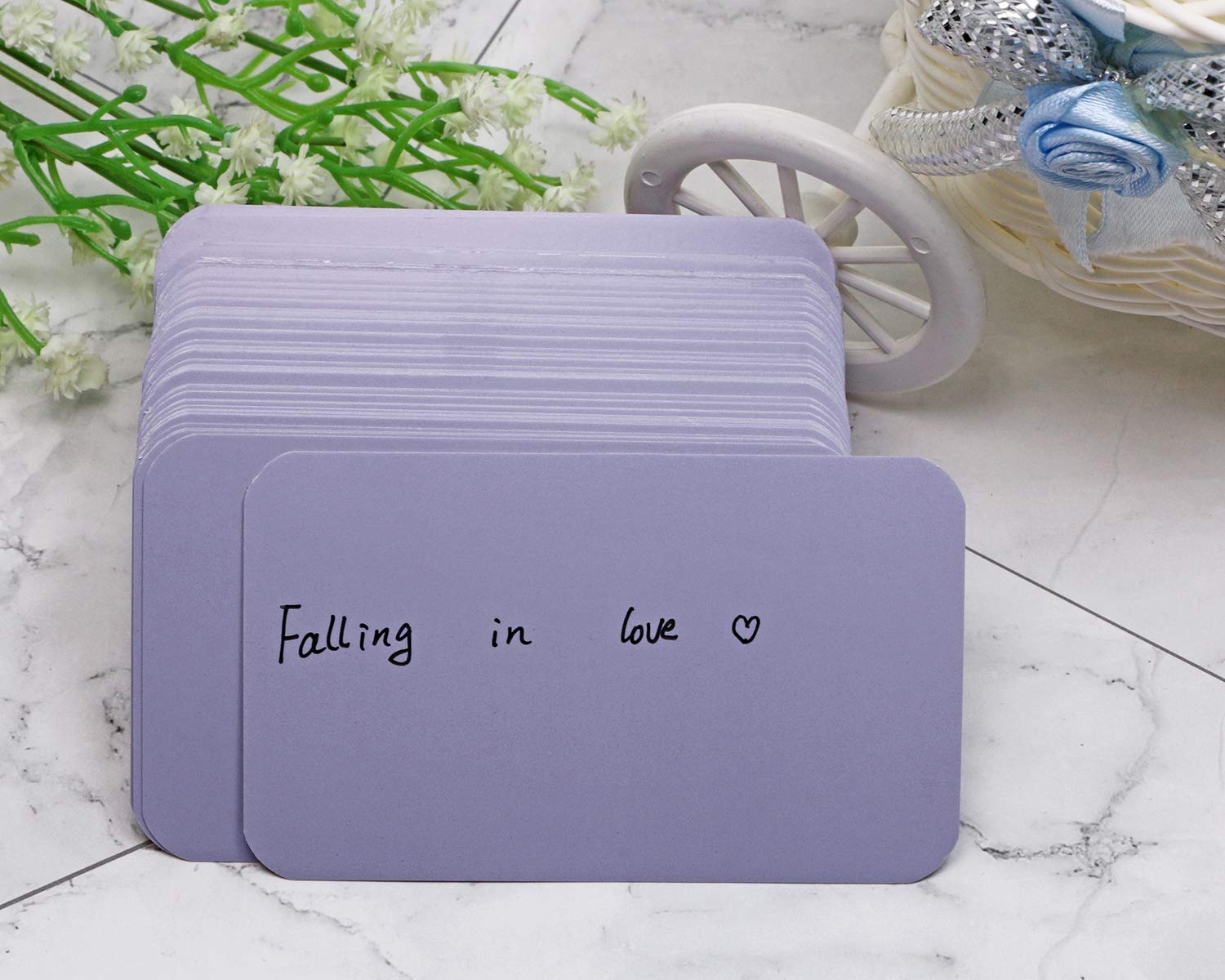 Penta Angel 100 Pcs Mini Blank Gift Note Cards - Light Purple DIY Craft Paper Cards for Business Messages & Small Words | Perfect for Wedding Favors, Party Invitations & Thank You Notes