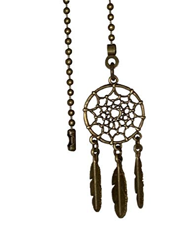 Vintage Bronze Fan Light Pull Chain - Dream Catcher Ceiling Fan Decor for Bedroom, Living Room & Boho Home Decor