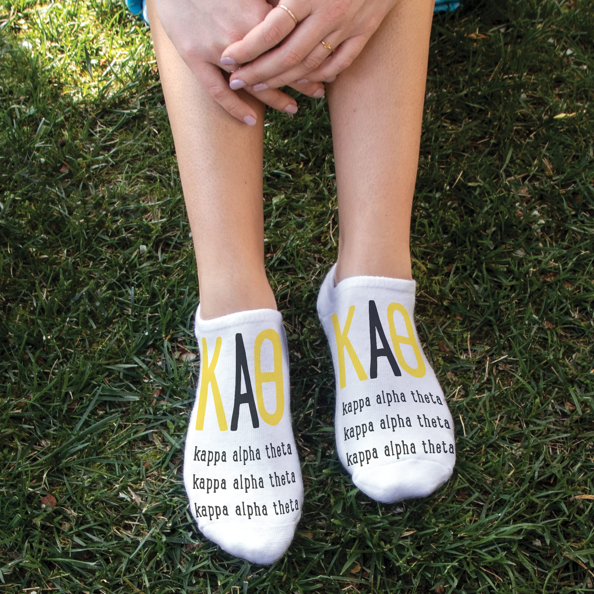 Custom Greek Letter Sorority Socks for Women & Girls - Cute Printed Large Sorority Socks - Perfect for College, Gifts & Sisterhood Events