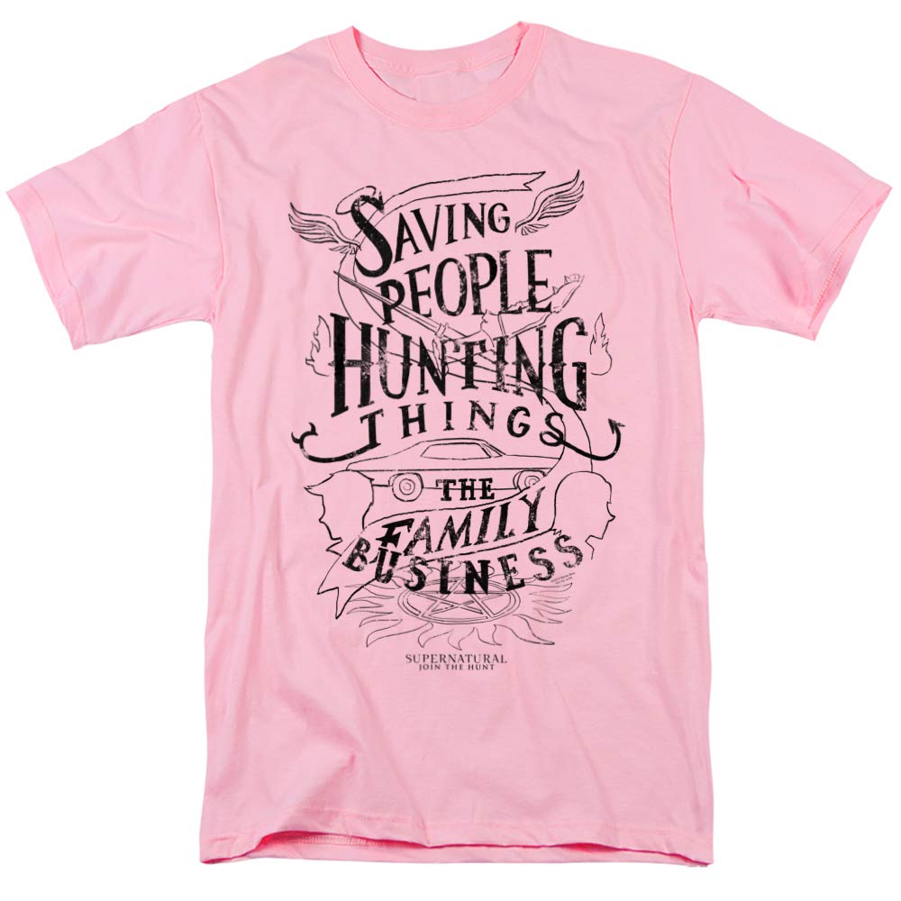 Supernatural Family Business Unisex T-Shirt for Men & Women - Soft Cotton Tee, Medium Pink - Perfect for Casual Wear, Fan Merch, and TV Show Themed Outfits