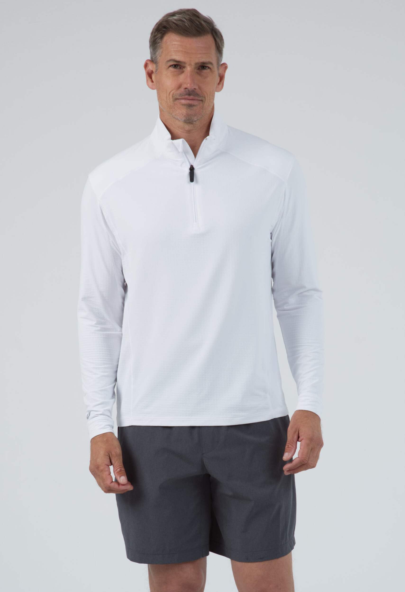 IBKUL Men's UPF 50+ Sun Protective Cooling Long Sleeve Shirt - Icefil Technology Mock Neck Pullover for Running, Hiking & Outdoor Activities | Athleisure Wear 90199