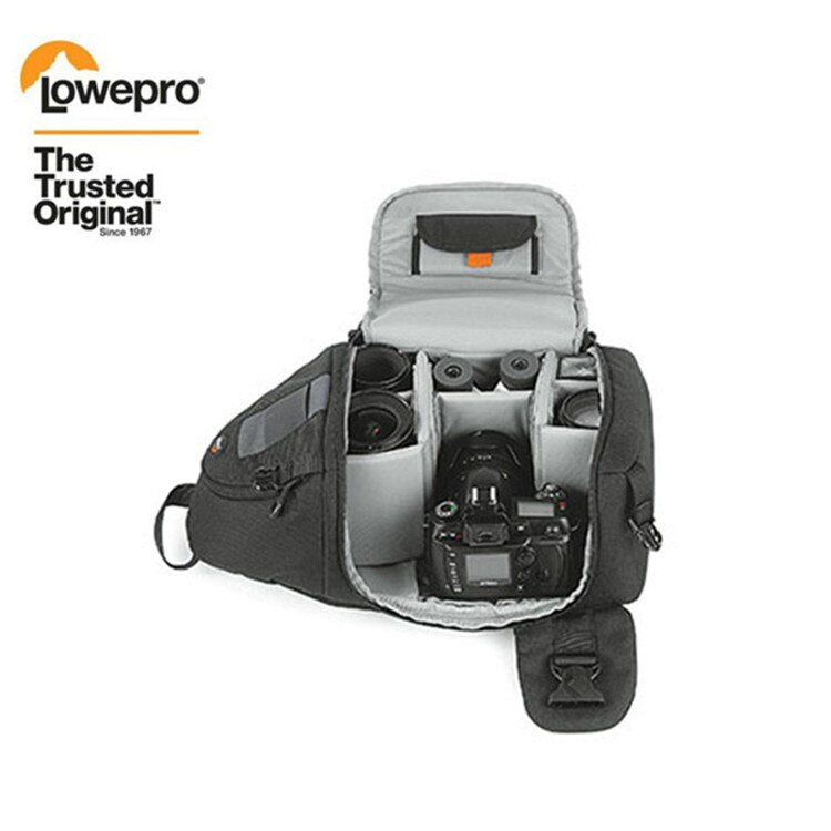 Lowepro SlingShot 200 AW Waterproof Camera Bag for DSLR & Mirrorless - Black - Perfect for Travel, Hiking & Outdoor Photography