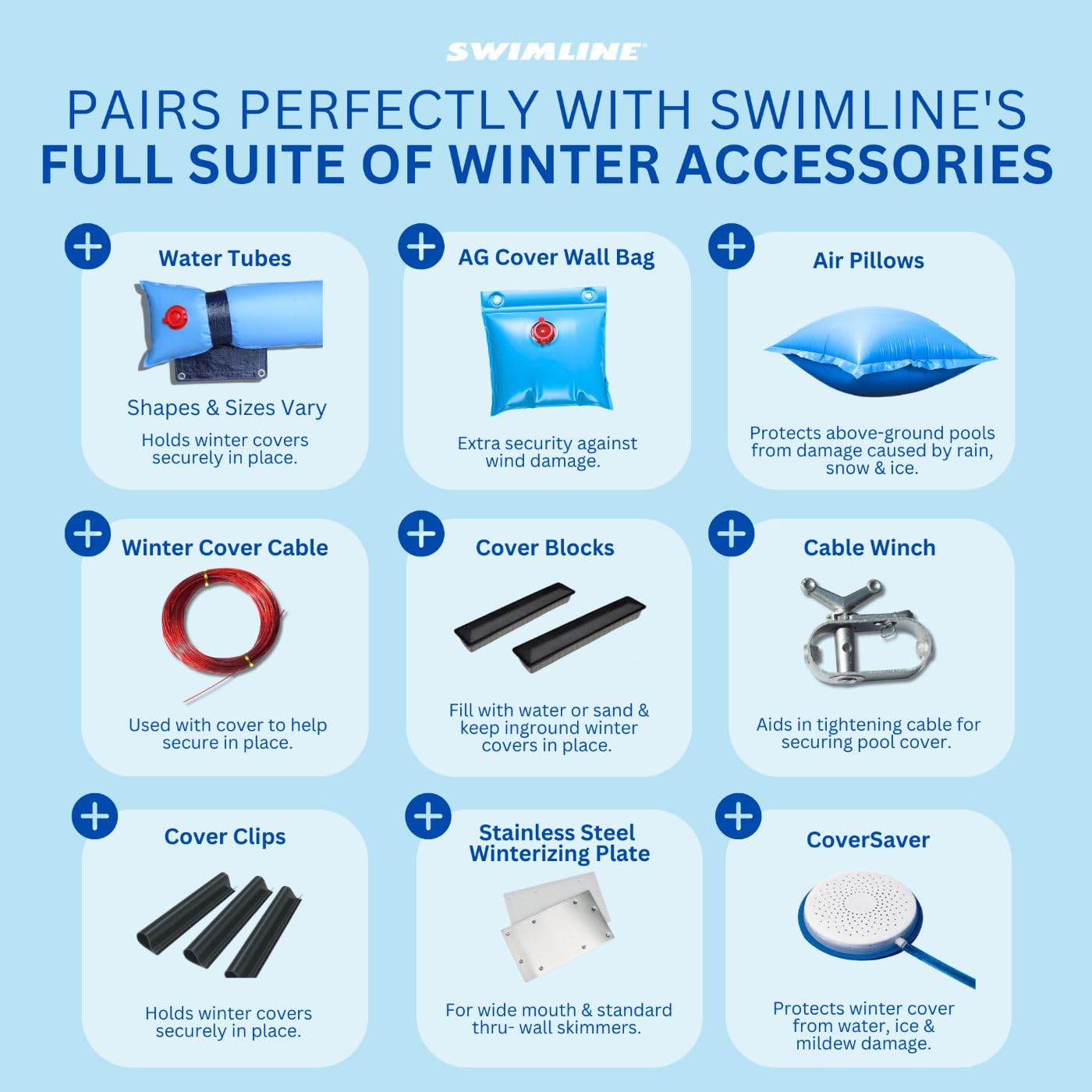 SWIMLINE HYDROTOOLS Super Guard Heavy Duty Above Ground Pool Cover - 30x55 FT, Blue/Black, UV Protected, Water Tube Sleeves - Perfect for 25x50 FT Rectangle Pools | Durable Protection for Winter & Summer Use
