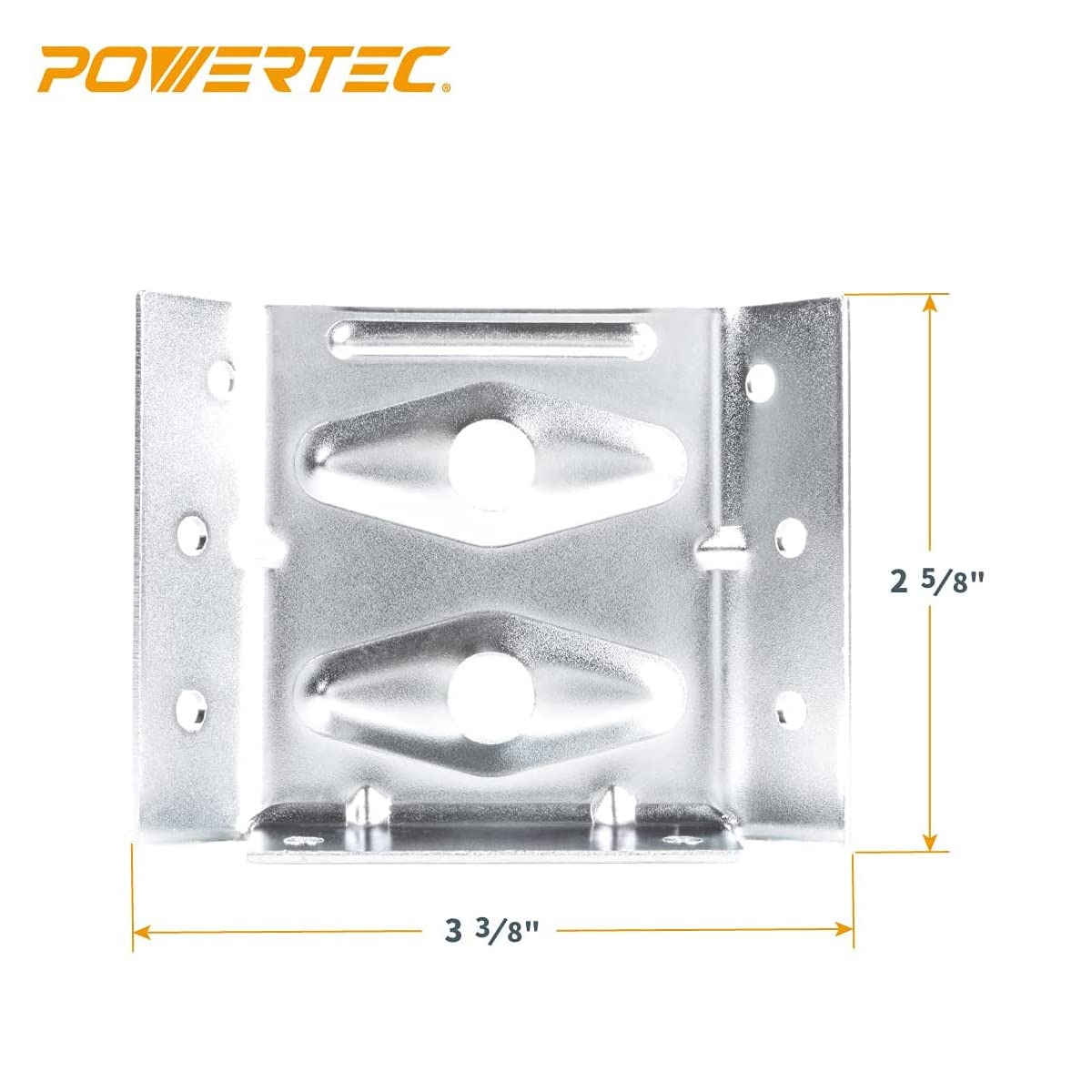 POWERTEC 40PK Surface Mount Corner Brackets with Mounting Hardware - Heavy Duty Corner Braces for Coffee Table, Desk Legs, Bench Legs, Dining Table (71428-P10) | Perfect for DIY Furniture Repair & Woodworking Projects