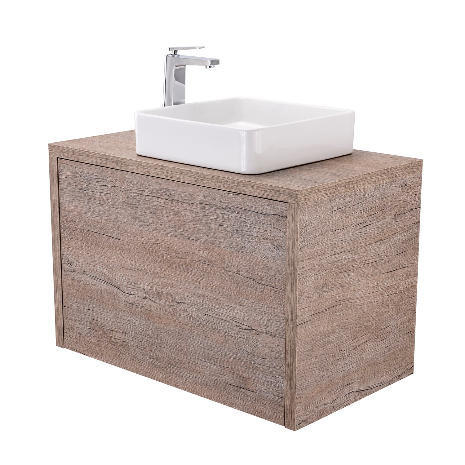 DAX OHANA Collection - Wood Finish Deck Mount Bathroom Sink Top - Perfect for Modern Farmhouse, Rustic & Coastal Bathroom Vanities