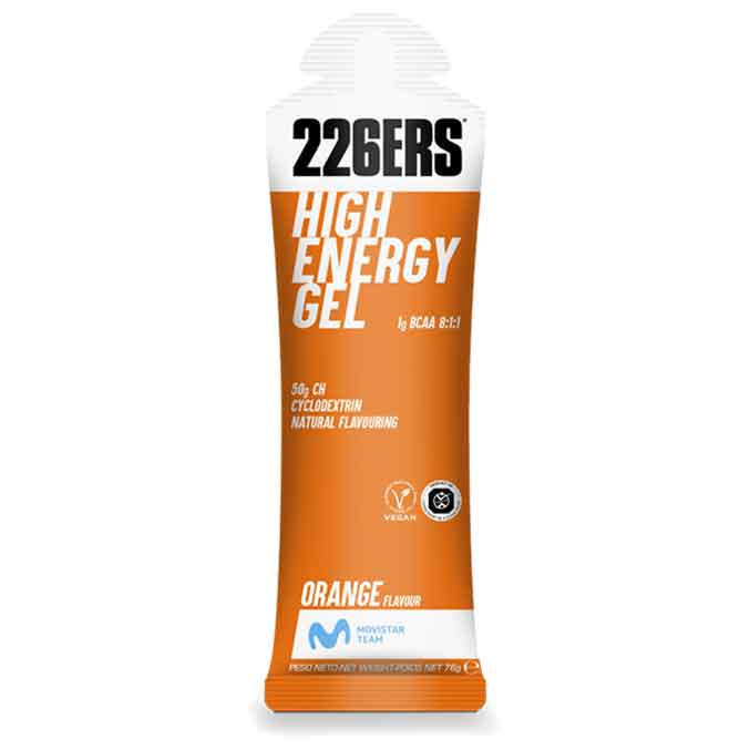 226ERS High Energy Gel 76g - BCAA Orange Flavor Sports Nutrition for Endurance Athletes | Marathon, Cycling & Workout Fuel