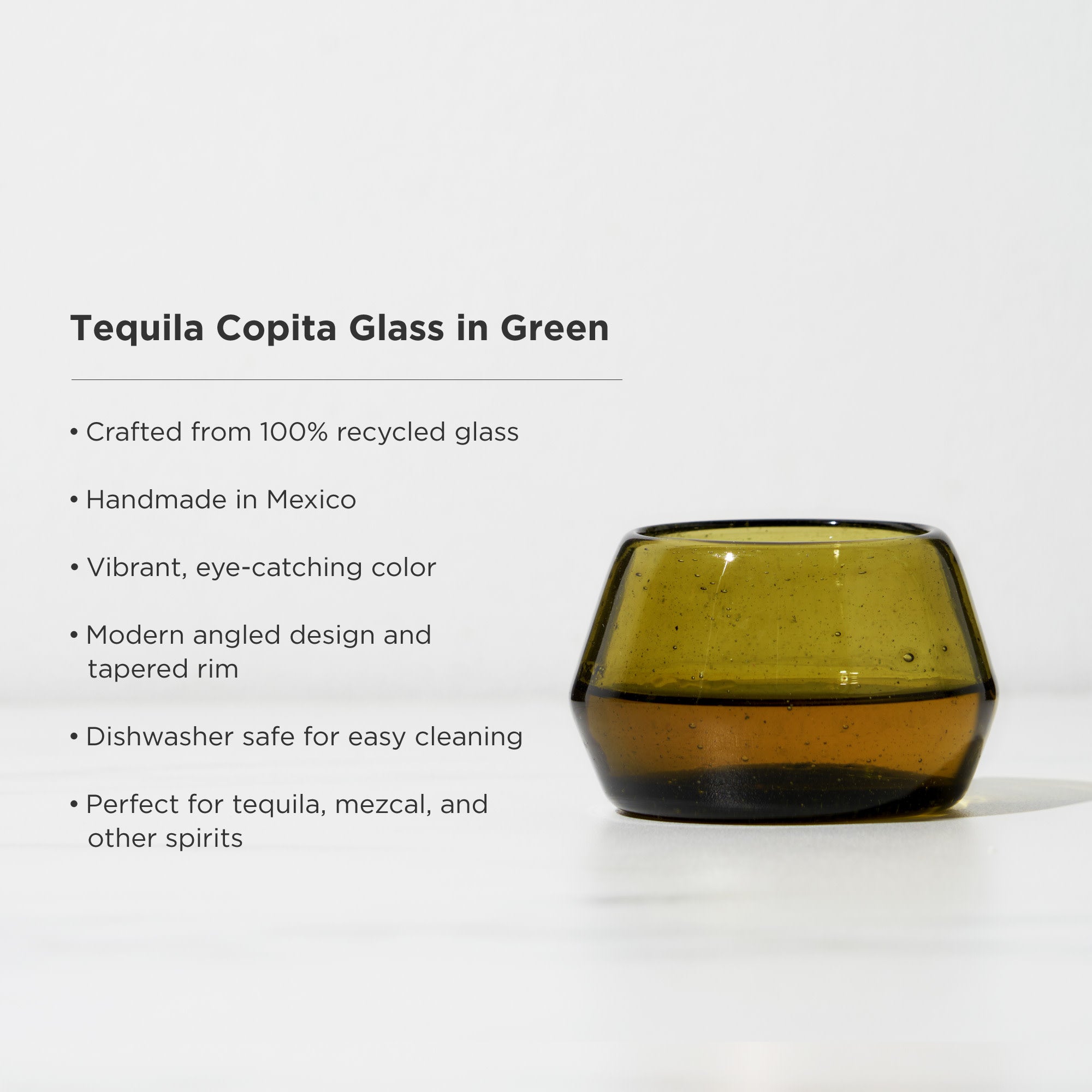 Premium Green Tequila Copita Glass - Authentic Mexican Shot Glass for Tequila Tasting & Sipping - Perfect for Parties, Bars & Home Entertaining