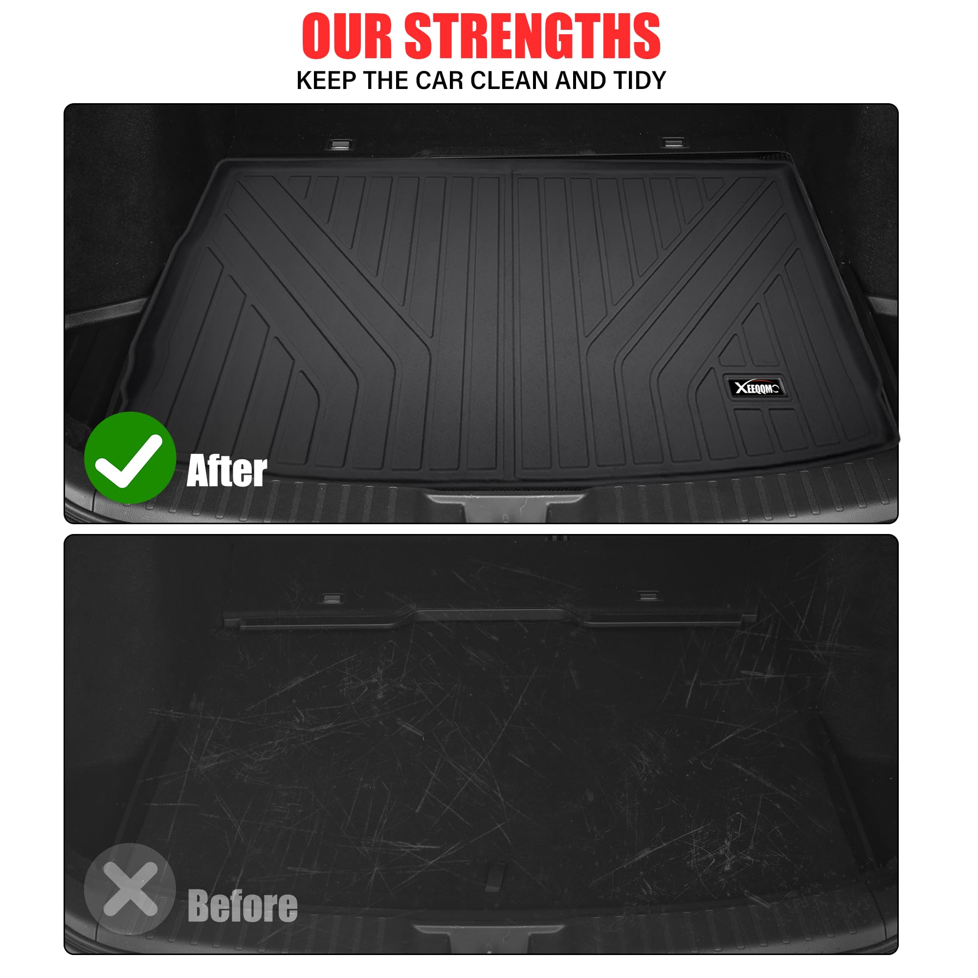 2022-2025 Jeep Grand Wagoneer All-Weather TPE Floor Mats Set - 8 Seater 3-Row Custom Fit Floor Liners with Cargo Trunk Mat | Durable Protection for Mud, Snow & Spills | Perfect for Family Road Trips & Off-Road Adventures