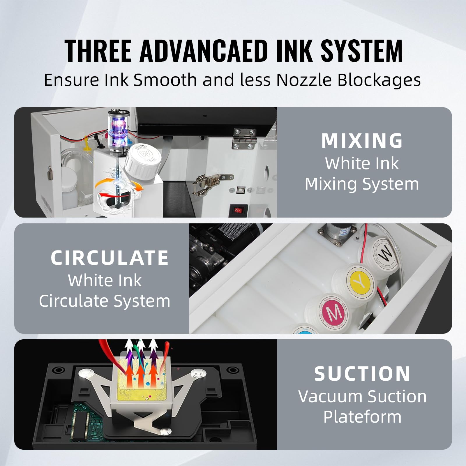 A3 XP600 DTF Printer for T-Shirt Printing - Direct to Film Printer with Continuous Ink Supply System, White Ink Mixing & Automatic Cleaning - DIY T-Shirt & Fabric Printing Machine (A3 Printer + 500ml×6 Ink) - Perfect for Custom Apparel, Home Business & Small Batch Clothing Production