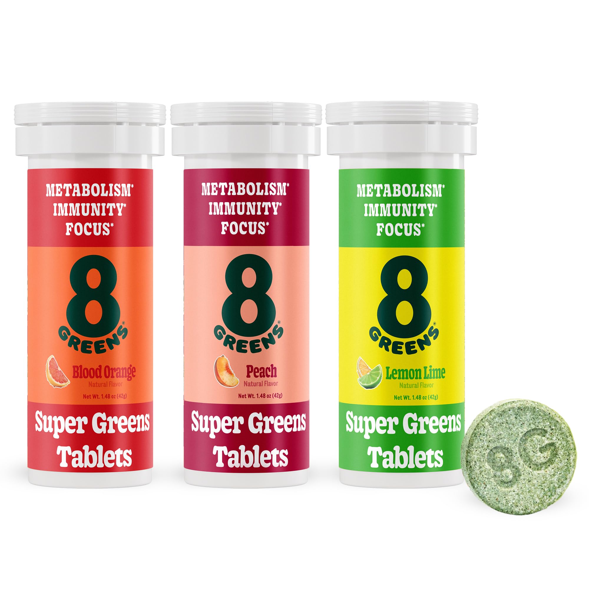 8Greens Supergreens Effervescent Tablets - Organic Superfood with Aloe Vera, Spirulina & Chlorella | Boosts Metabolism, Immunity & Focus | 30 Servings | Perfect for Daily Wellness, Detox & Energy Support