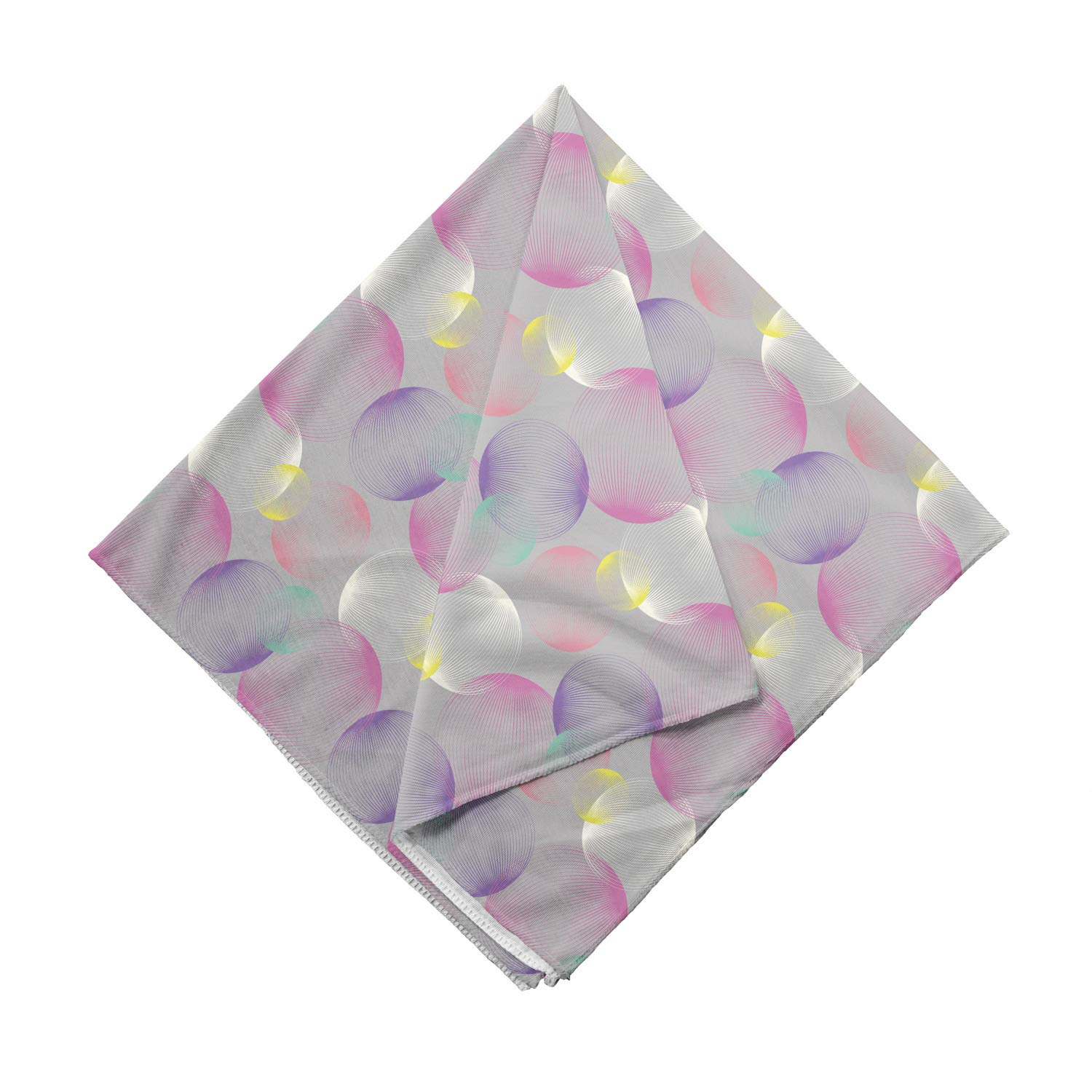 Ambesonne Abstract Bandana with Bubbles Circles Design - Unisex Head & Neck Scarf for Men & Women - Perfect for Outdoor Activities, Music Festivals, and Casual Wear