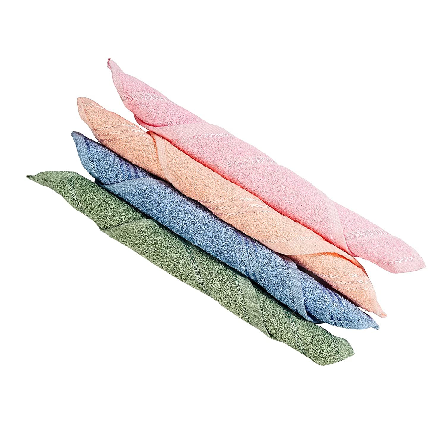 GRGRASP 100% Cotton Soft 300 GSM Face Towel Set of 12, 27x27cm Small, Multi Color - Perfect for Gym, Travel, and Daily Skincare Routine