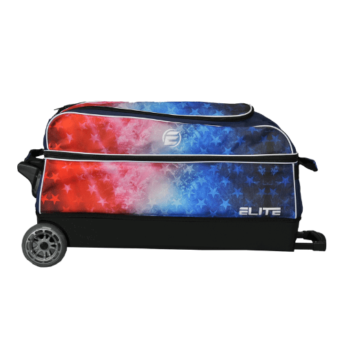 ELITE Basic Triple Roller Bowling Bag - Red, White & Blue Freedom Design | Perfect for League Play, Tournaments & Travel